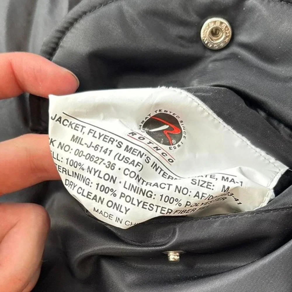 US Military Rothco MA-1 Flight Jacket Souvenir‎ Bomber Lethal When Disturbed